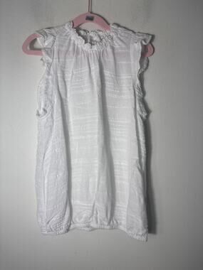 Girls Bella Dahl White Flutter Sleeve Top Sz 14